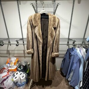 Luxurious Brown Fur Trench Coat